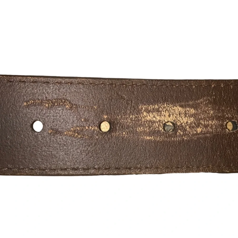 Cabela's Men's Leather & Cotton Camouflage Belt Size 40 Brown